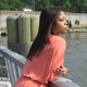 Writer Brandee Sanders at the 125th Street Pier in New York City